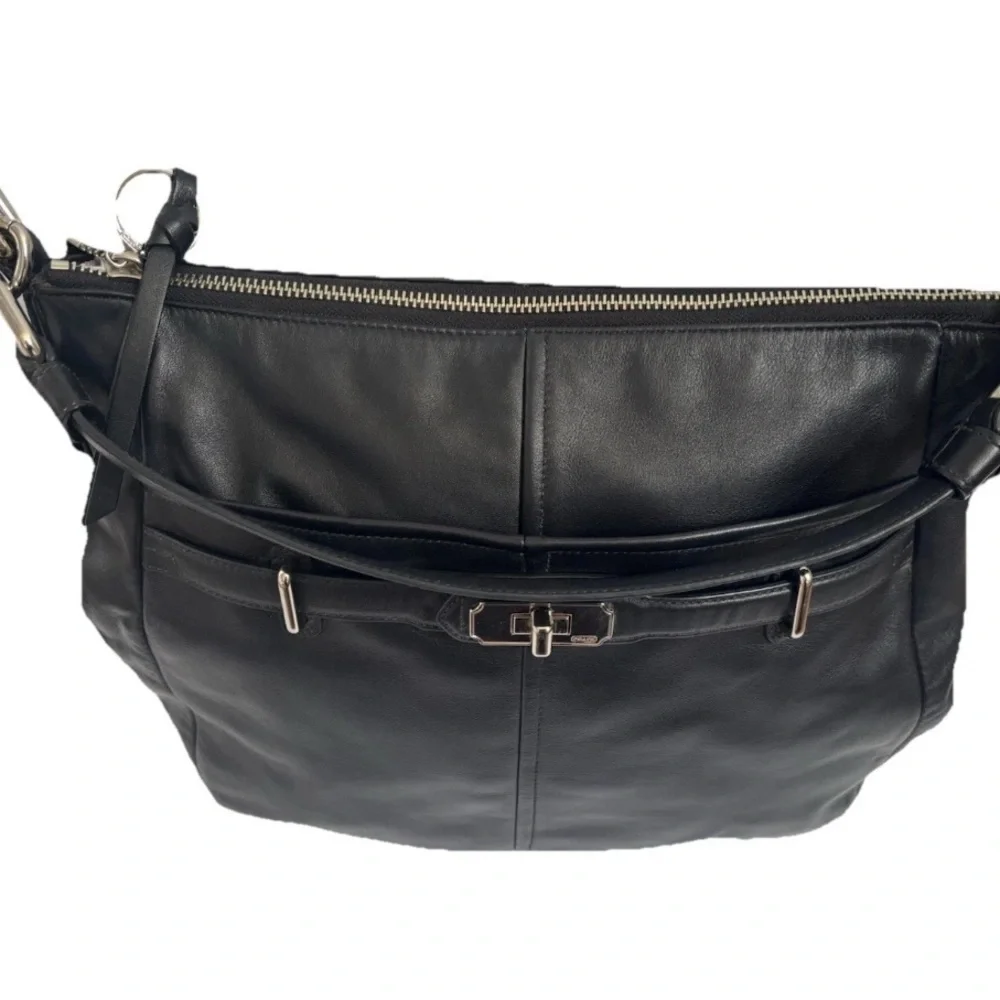 Coach Handbag ShoulderBag 17816 Black Leather Satchel